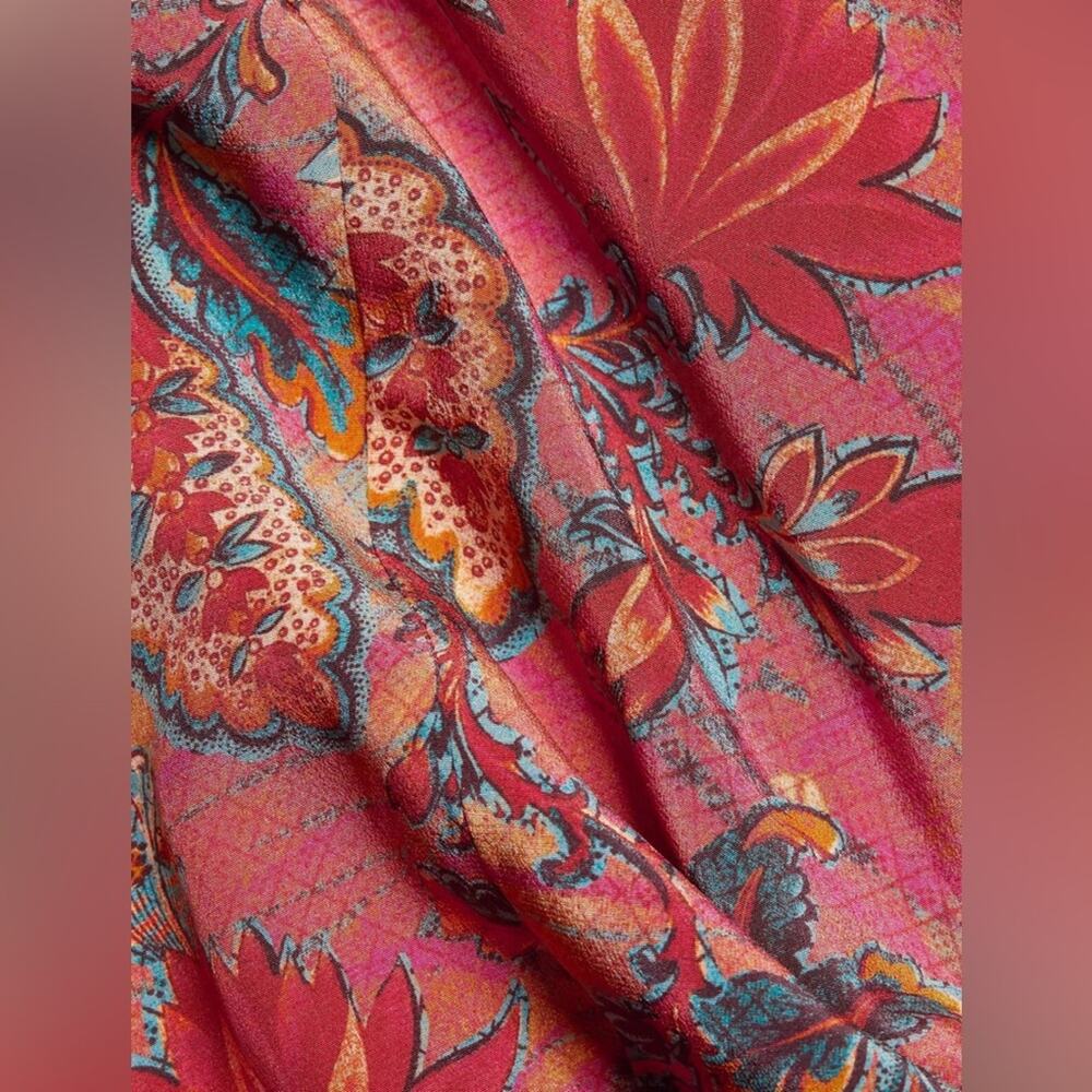 ULLA JOHNSON Renata Paisley ruffle midi dress - Picture 7 of 12